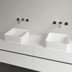 Villeroy & Boch Collaro opzetwastafel vierkant 38x38cm zonder overloop zonder kraangat ceramic+ stone white SW336078