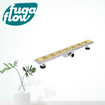 FugaFlow Eccelente Anta douchegoot badkamer - 90cm - met vloerflens - met rooster - geborsteld messing (goud) SW1123914