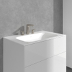 Villeroy & Boch Antao Driegats wastafelkraan - met Push-Open afvoergarnituur - Matt Brushed Nickel (RVS) SW974182