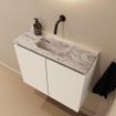 MONDIAZ TURE-DLUX 60cm toiletmeubel Talc. EDEN wastafel Glace positie midden. Zonder kraangat. SW1103085
