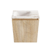 MONDIAZ TURE-DLUX 40cm toiletmeubel Washed Oak. EDEN wastafel Frappe positie links. Zonder kraangat. SW1103070