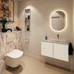 MONDIAZ TURE-DLUX 80cm toiletmeubel Talc. EDEN wastafel Glace positie rechts. Zonder kraangat. SW1103108
