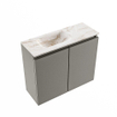 MONDIAZ TURE-DLUX 60cm toiletmeubel Smoke. EDEN wastafel Frappe positie links. Zonder kraangat. SW1103013