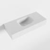 MONDIAZ LEX Opbouwwastafel - 70x30x12cm - 0 kraangaten - wasbak midden - Solid Surface Talc mat SW476330