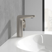 Villeroy & Boch Antao Eengreeps wastafelkraan - met Push-Open afvoergarnituur - Matt Brushed Nickel (RVS) SW974163