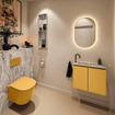 MONDIAZ TURE-DLUX 60cm toiletmeubel Ocher. EDEN wastafel Glace positie links. Met 1 kraangat. SW1103355