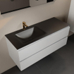 Mondiaz Aivy badmeubelset - 120x45x50cm - 1 kraangat - 1 wasbak urban Solid surface - Links - 2 lades - Zonder spiegel - MDF Talc SW892362