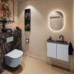 MONDIAZ TURE-DLUX 60cm toiletmeubel Clay. EDEN wastafel Lava positie midden. Met 1 kraangat. SW1103776