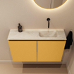 MONDIAZ TURE-DLUX 80cm toiletmeubel Ocher. EDEN wastafel Ostra positie rechts. Zonder kraangat. SW1104948