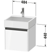 Duravit Ketho 2 wastafelonderbouwkast met 1 lade 48.4x46x44cm met greep antraciet wit supermat SW771800