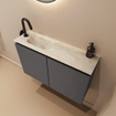 MONDIAZ TURE-DLUX 80cm toiletmeubel Dark Grey. EDEN wastafel Ostra positie links. Met 1 kraangat. SW1104787