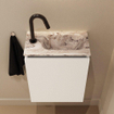 MONDIAZ TURE-DLUX 40cm toiletmeubel Talc. EDEN wastafel Glace positie rechts. Met 1 kraangat. SW1103120