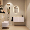 MONDIAZ TURE-DLUX 100cm toiletmeubel Rosee. EDEN wastafel Frappe positie links. Zonder kraangat. SW1102965