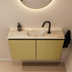 MONDIAZ TURE-DLUX 80cm toiletmeubel Oro. EDEN wastafel Frappe positie midden. Met 1 kraangat. SW1102899
