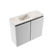 MONDIAZ TURE-DLUX 60cm toiletmeubel Plata. EDEN wastafel Frappe positie links. Met 1 kraangat. SW1102922