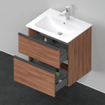 Duravit D-Neo wastafelonderkast 61x62.5x46.2cm 2 lades Noten Mat SW640895