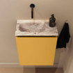 MONDIAZ TURE-DLUX 40cm toiletmeubel Ocher. EDEN wastafel Glace positie links. Zonder kraangat. SW1103381