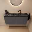 MONDIAZ TURE-DLUX 100cm toiletmeubel Dark Grey. EDEN wastafel Lava positie midden. Met 1 kraangat. SW1103748