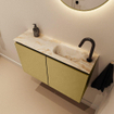 MONDIAZ TURE-DLUX 80cm toiletmeubel Oro. EDEN wastafel Frappe positie rechts. Met 1 kraangat. SW1102928