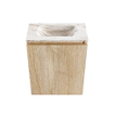 MONDIAZ TURE-DLUX 40cm toiletmeubel Washed Oak. EDEN wastafel Frappe positie midden. Zonder kraangat. SW1103057