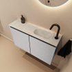 MONDIAZ TURE-DLUX 80cm toiletmeubel Plata. EDEN wastafel Opalo positie rechts. Met 1 kraangat. SW1104478