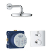 GROHE Grohtherm Perfect Regendoucheset - hoofdddouche 21cm - 1 functies - rechthoekig afbouwdeel - chroom SW236923