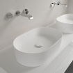 Villeroy & Boch Collaro opzetwastafel ovaal 56x36cm zonder overloop zonder kraangat ceramic+ stone white SW336076