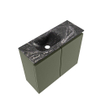 MONDIAZ TURE-DLUX 60cm toiletmeubel Army. EDEN wastafel Lava positie links. Met 1 kraangat. SW1103657