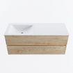MONDIAZ VICA 120cm badmeubel onderkast Washed Oak 2 lades. Wastafel CLOUD links 1 kraangat, kleur Talc. SW1381902