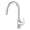 Grohe Start Curve Keukenkraan - 1-gats - hoge draaibare uittrekbare uitloop - voorsprong 21.5cm - gesloten greep - chroom SW924873