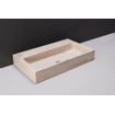 Forzalaqua Taranto wastafel 50x30x8cm Rechthoek 0 kraangaten Natuursteen Travertin gezoet SW67856