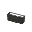 INK Wastafelonderkast - 120x40x52cm - 2 lades - greeploos - MDF lak antraciet mat SB1241031