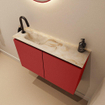 MONDIAZ TURE-DLUX 80cm toiletmeubel Fire. EDEN wastafel Frappe positie links. Met 1 kraangat. SW1102739