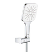 GROHE Rainshower SmartActive 130 Cube Handdoucheset - 3 straalsoorten - vierkant - met houder - verstelbaar - gladde slang - 150cm - chroom/moon white SW472268