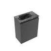 MONDIAZ TURE-DLUX 40cm toiletmeubel Dark Grey. EDEN wastafel Lava positie links. Met 1 kraangat. SW1103759