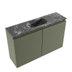 MONDIAZ TURE-DLUX 80cm toiletmeubel Army. EDEN wastafel Lava positie midden. Zonder kraangat. SW1103711