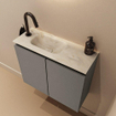 MONDIAZ TURE-DLUX 60cm toiletmeubel Smoke. EDEN wastafel Ostra positie links. Met 1 kraangat. SW1105132