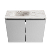 MONDIAZ TURE-DLUX 60cm toiletmeubel Plata. EDEN wastafel Glace positie links. Zonder kraangat. SW1103441