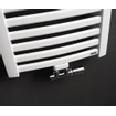 Instamat Milano gebogen elektrische handdoekradiator 60.5x122cm 600watt inclusief wandconsoles wit SW793776