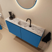 MONDIAZ TURE-DLUX 100cm toiletmeubel Jeans. EDEN wastafel Glace positie midden. Met 1 kraangat. SW1103314