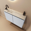 MONDIAZ TURE-DLUX 80cm toiletmeubel Clay. EDEN wastafel Ostra positie links. Met 1 kraangat. SW1104748