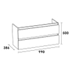 Saniclass Solution Small wastafelonderkast 100x39x50cm 2 softclose greeploze lades met 1 sifonuitsparing MFC Birch SW486487