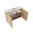 MONDIAZ TURE-DLUX Toiletmeubel - 80cm - Washed Oak - EDEN - wastafel Opalo - positie midden - 1 kraangat SW1126216
