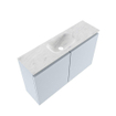 MONDIAZ TURE-DLUX 80cm toiletmeubel Clay. EDEN wastafel Opalo positie midden. Met 1 kraangat. SW1104255