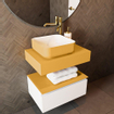 Mondiaz TOP 30 Topblad - 50x30x12cm - geschikt voor afdekplaat - Solid surface - Ocher SW1025157