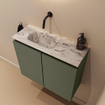 MONDIAZ TURE-DLUX 60cm toiletmeubel Army. EDEN wastafel Glace positie links. Zonder kraangat. SW1103232