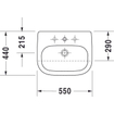Duravit D Code halfinbouwwastafel inclusief bevestiging 55x44cm 1 kraangat wit 0315115