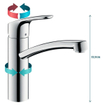 Hansgrohe Focus E2 keukenkraan met draaibare uitloop chroom 0450993