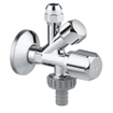 GROHE hoekstopkraan knel met teflon dichtingsring 1/2 x3/8 met kunststof greep chroom SW32010