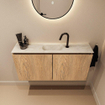 MONDIAZ TURE-DLUX 100cm toiletmeubel Washed Oak. EDEN wastafel Ostra positie midden. Met 1 kraangat. SW1105124